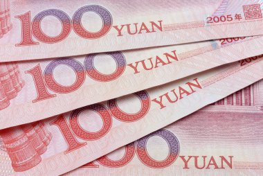Chinese yuan notes or bills clipart