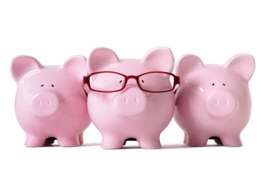 satır pembe piggy bankalar
