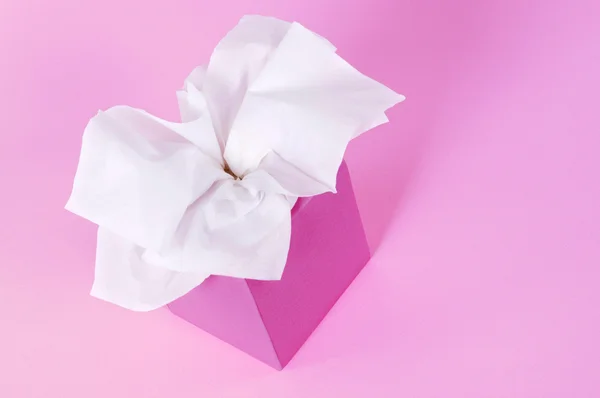 粉色纸巾盒 — 图库照片