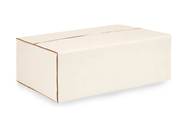 Closed oblong cardboard box — Stock Photo, Image