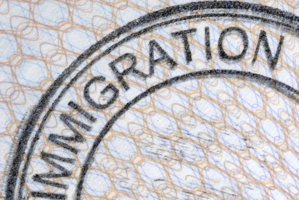 Timbro di immigrazione del passaporto — Foto Stock