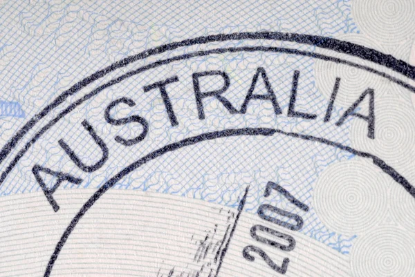 Australië immigratie aankomst paspoort stempel — Stockfoto