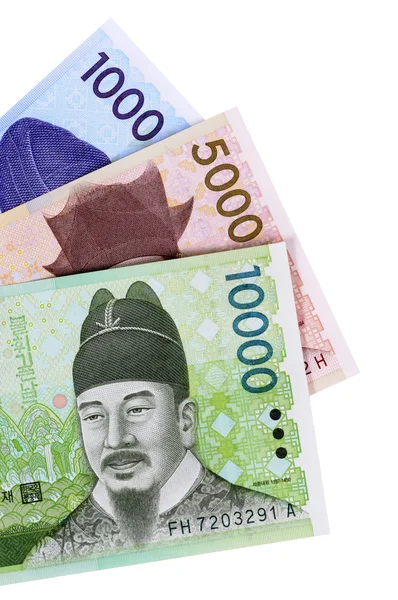 Vunnet koreansk valuta – stockfoto