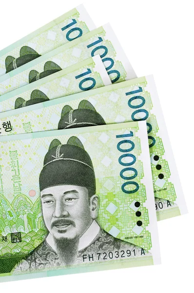 Coreano ganhou notas de moeda — Fotografia de Stock