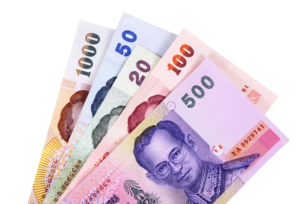 Facturas de moeda do baht tailandês — Fotografia de Stock