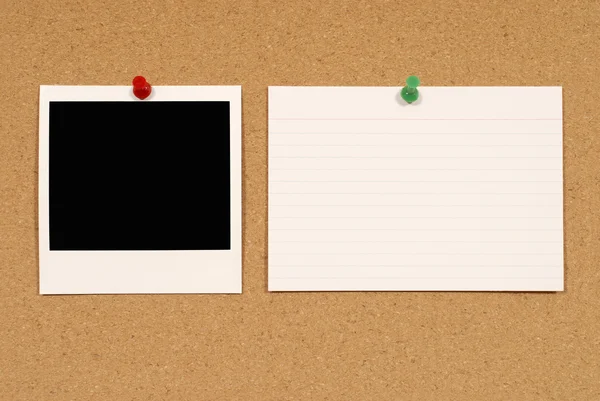 Polaroid mantar üzerinde dizin kart ile yazdırma — Stok fotoğraf