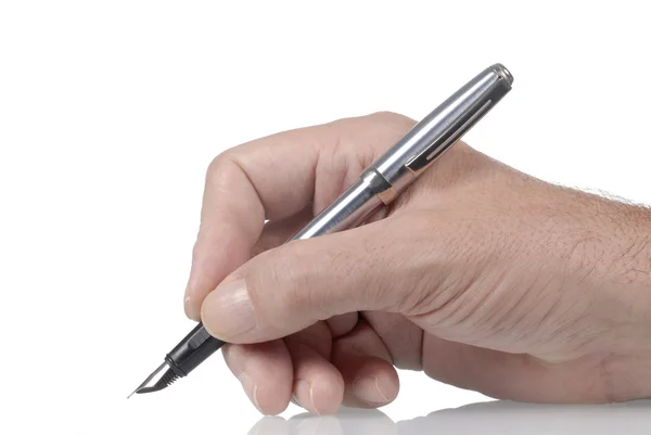 Dolma kalem ve el makro - Stok İmaj
