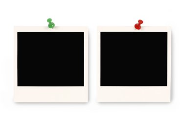 İki boş polaroid baskılar