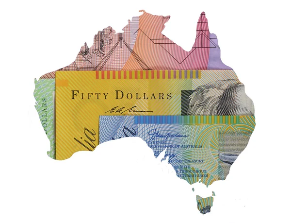 Australische dollar kaart — Stockfoto