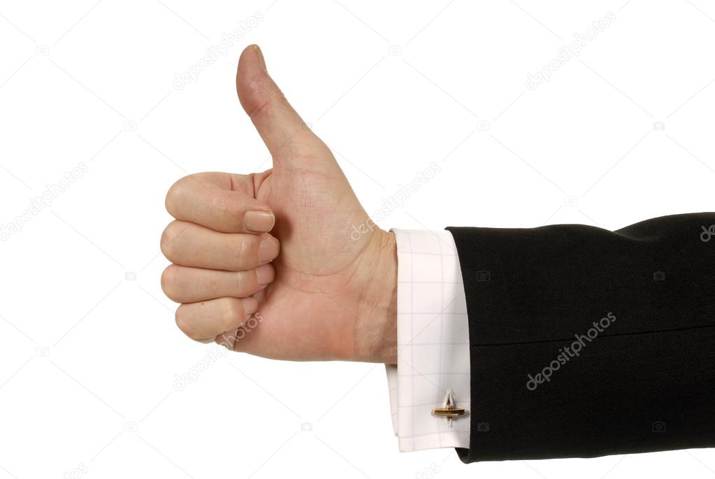 Businessman with thumb up