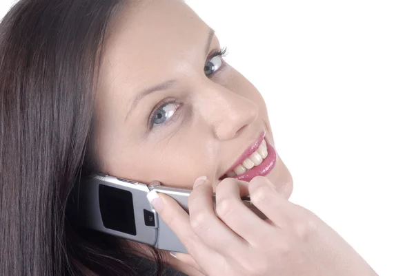 Attractive business woman with cellphone — Stock Photo, Image