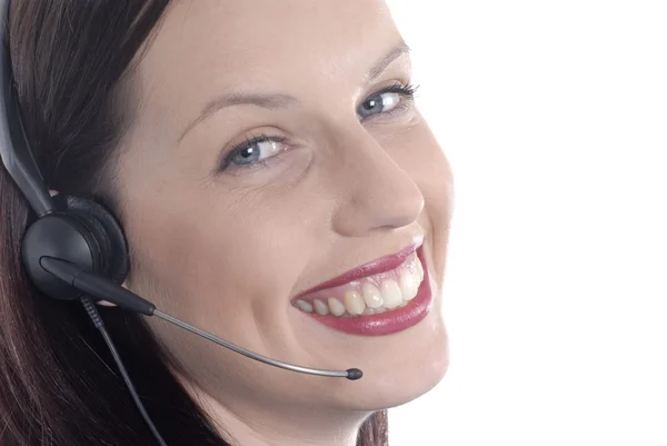 Headset and smile — Stock Photo, Image