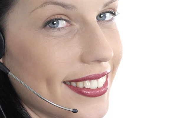 Hermosa recepcionista telefónica — Foto de Stock