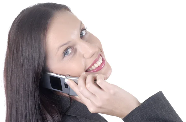 Attractive business woman with cellphone — Stock Photo, Image