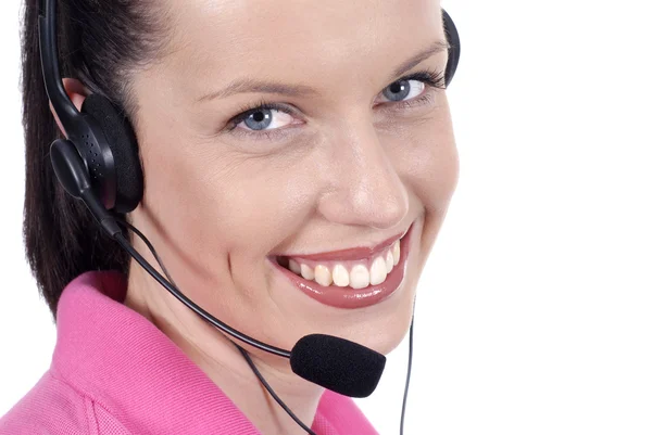 Headset and smile — Stock Photo, Image