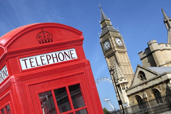 Caixa telefónica com Big Ben — Fotografia de Stock