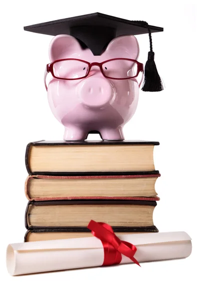 Graduate Piggy Bank — Stock Photo, Image