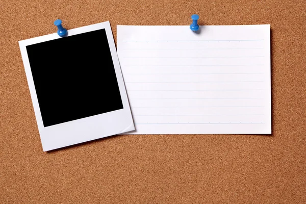Blank photo with index card — Stock Photo, Image