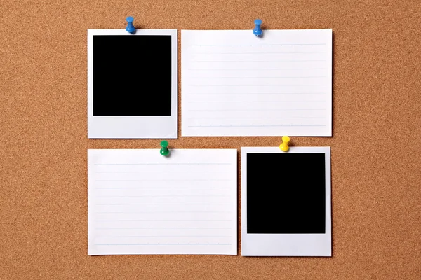 Blank photos with index cards — Stock Photo, Image