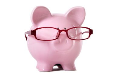 pembe gözlüklü kumbara