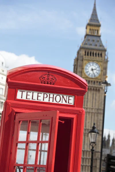 Caja de teléfono con Big Ben —  Fotos de Stock