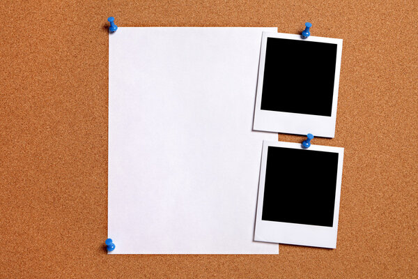 Blank photos with paper poster