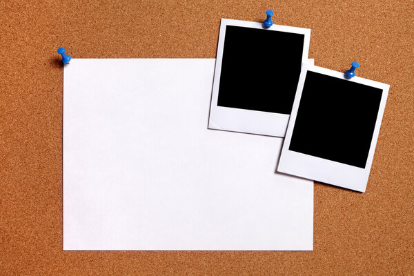 Blank photos with paper poster
