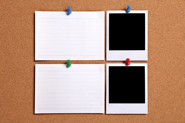 Blank photos with note cards — Stock Photo, Image