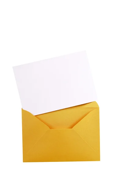 Envelope marrom Manila com carta em branco cartão — Fotografia de Stock