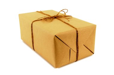 Kahverengi kağıt paket dize ile bağlı