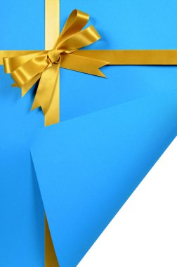 -Mavi ve altın hediye kıvrılmış köşesi