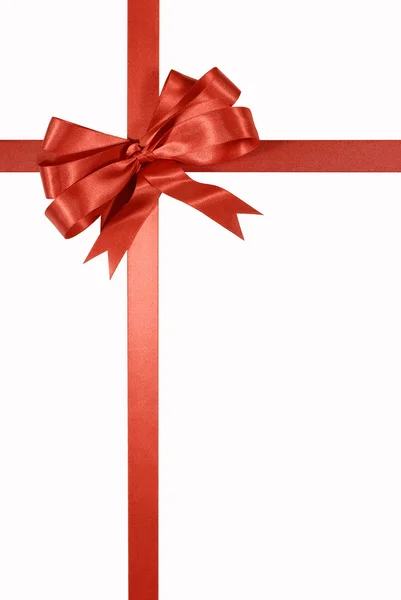 Red gift ribbon and bow — Stock Photo, Image