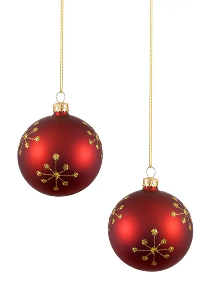 Red Christmas tree bauble balls — Stock Photo, Image