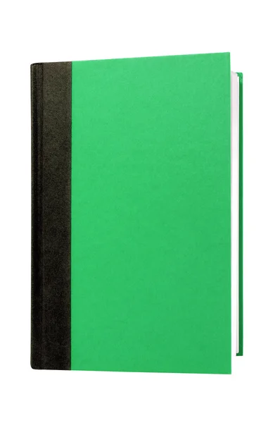 Livre à couverture rigide vert couverture avant verticale verticale isolée sur blanc — Photo