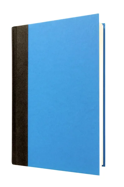 Licht blauwe hardcover boek voorzijde kaft staand verticale geïsoleerd — Stockfoto