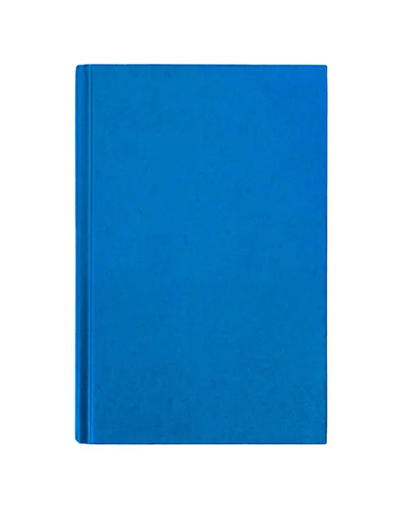 Helder blauwe vlakte hardcover boek voorzijde kaft staand verticale geïsoleerd — Stockfoto