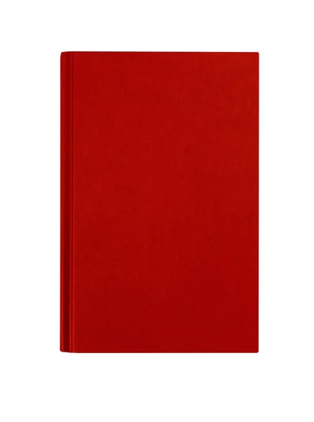 Red hardcover book front cover upright vertical isolated on white — Stock Photo, Image