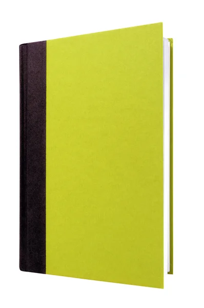 Światło zielone książki twarda okładka pionowo pionowy na białym tle — Zdjęcie stockowe