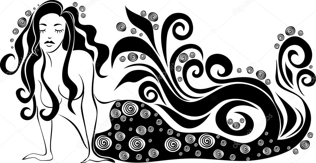 vector illustration of a mermaid