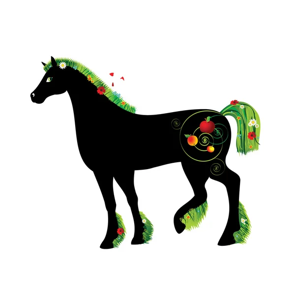 Caballo-Verano — Vector de stock