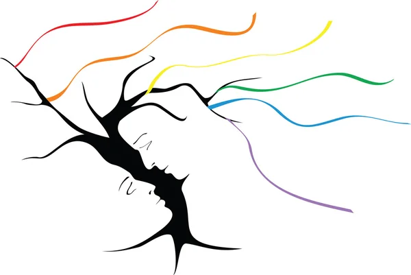 Árbol arco iris — Vector de stock