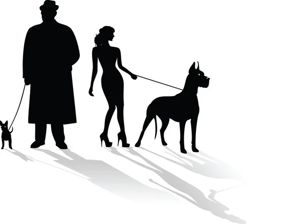 Perros grandes y pequeños — Vector de stock