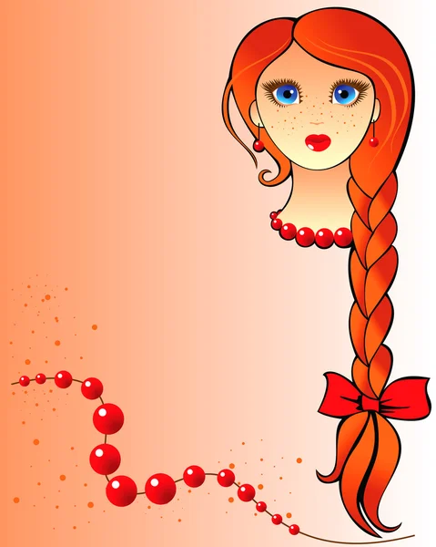 Redhead girl — Stock Vector