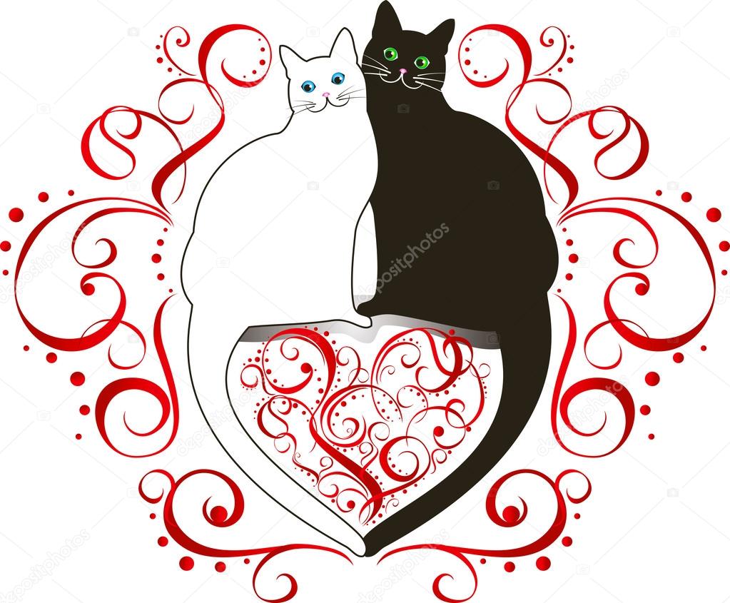 Two cats in love