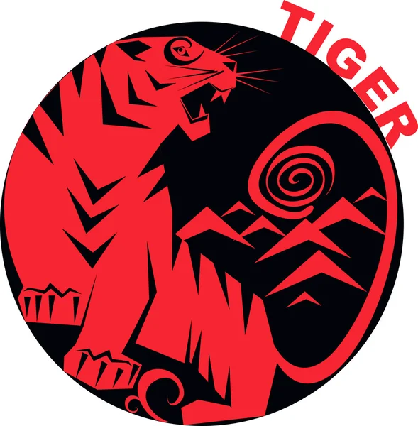 Horóscopo chino tigre — Vector de stock