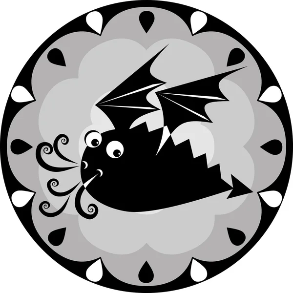 Horoscope chinois drôle dragon — Image vectorielle