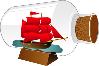 Ship boat in a bottle clipart