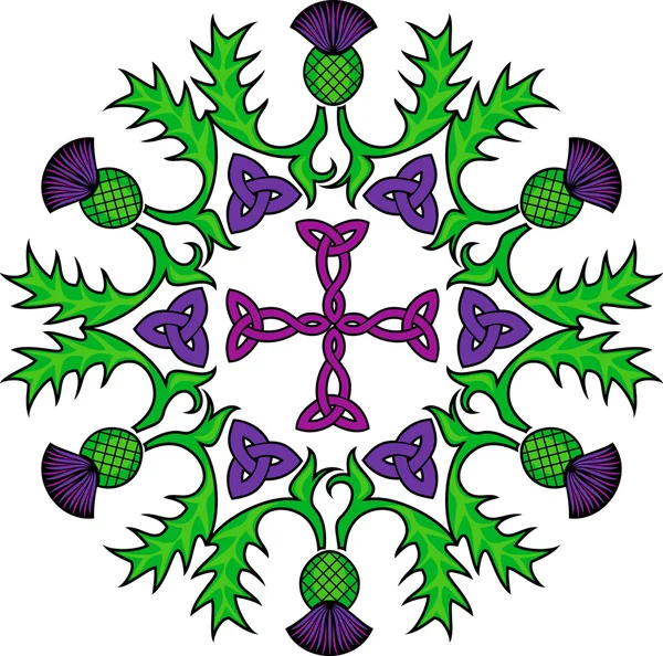 Deve dikeni ve Celtic Knot ile çiçek rozet