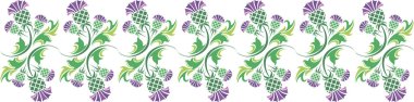 Ornament with flowers of thistle clipart