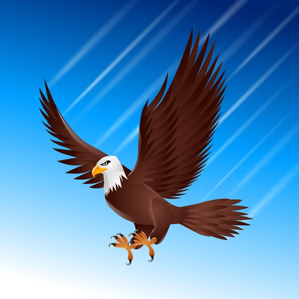 Eagle hawk flying sky bird wildlife motion — Stock Vector